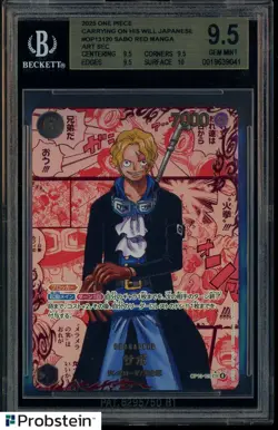 2025 One Piece Carrying on His Will JPN OP13120 Sabo Red Manga BGS 9.5 GEM MINT - Image 1