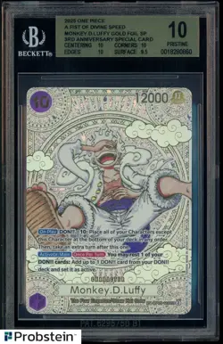 2025 ONE PIECE EN MONKEY D LUFFY 3RD ANNIVERSARY GOLD OP05-119 BGS 10 PRISTINE - Image 1