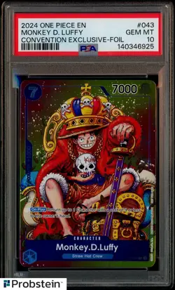 2024 One Piece EN Convention Foil #043 Monkey D Luffy PSA 10 GEM MINT - Image 1