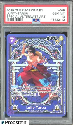 2025 One Piece OP11 EN Special Alternate Art #005 Luffy-Tarou PSA 10 GEM MINT - Image 1