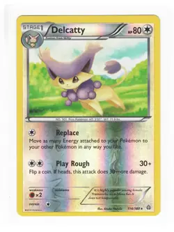Pokemon - Delcatty 114/160 - Reverse Holo Card ** MISPRINT ERROR ** - Image 1