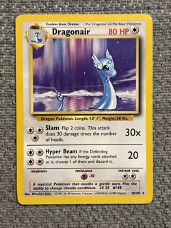 Pokemon TCG Dragonair Base Set Unlimited Rare Card 18/102 NM / LP Condition - Image 1