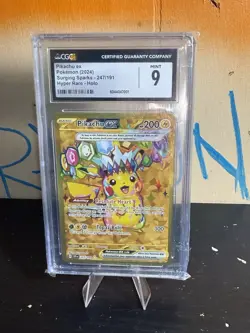 Pokemon Pikachu EX Surging Sparks 2024 SSP Secret Holo Card TCG 247/191 CGC 9 - Image 1