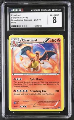 CGC 8 Charizard 2012 Boundaries Crossed 20/149 Holo Pokemon Card - Image 1