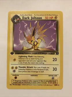 Dark Jolteon Pokemon Card First 1st Edition Team Rocket 38/82 - Image 1