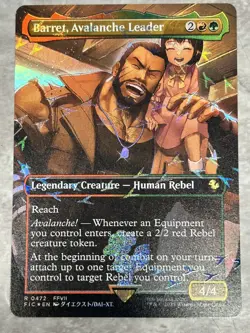 Barret, Avalanche Leader Borderless Chocobo Track Foil MTG FIN - Image 1
