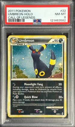 POKEMON 2011 UMBREON-HOLO CALL OF LEGENDS #22 PSA 8 - DOUBLE SWIRL!! - Image 3