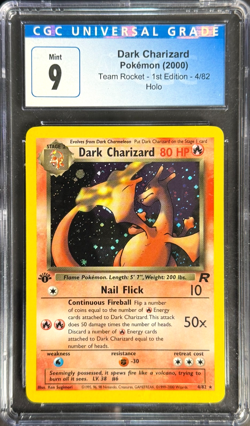 Pokemon Dark Charizard 2000 Team Rocket - 1st Ed. 4/82 Holo CGC 9 - Image 1