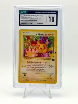 2021 POKEMON CELEBRATIONS CLASSIC COLLECTION BIRTHDAY PIKACHU PROMO 24 CGC 10 - Image 1