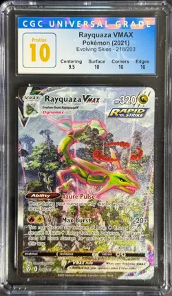 Pokemon Rayquaza VMAX 2021 Evolving Skies 218/203 SR Holo CGC PRISTINE 10 - Image 2