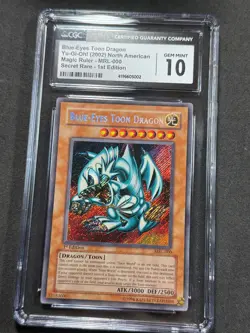 Yugioh CGC 10 Blue-Eyes Toon Dragon MRL-000 1st Edition Secret Rare PSA - Image 2