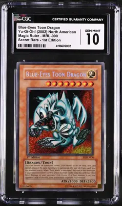 Yugioh CGC 10 Blue-Eyes Toon Dragon MRL-000 1st Edition Secret Rare PSA - Image 3