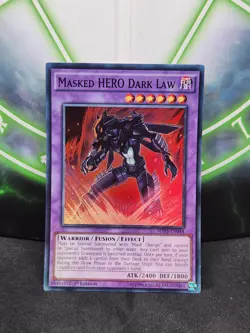 Yugioh Masked HERO Dark Law SDHS-EN044 Super Rare 1st Edition NM - Image 1