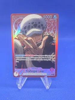 One Piece The Azure Sea's Seven Trafalgar Law OP14-001 Alternate Alt Art Leader - Image 1