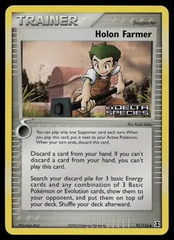 Pokemon Card - Holon Farmer Delta Species 91/113 Uncommon Reverse Holo Stamped - Image 1
