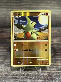 Pokemon TCG Larvitar Reverse Holo Common Card 51/95 Unleashed Series LP - Image 1