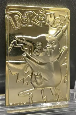1999 Pokemon 23K Gold-Plated Burger King Metal Pikachu Card - Image 2
