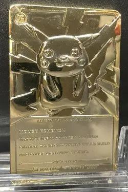 1999 Pokemon 23K Gold-Plated Burger King Metal Pikachu Card - Image 4