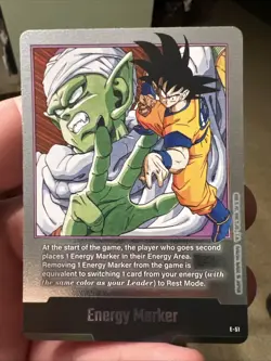 Son Goku Piccolo E-51 Silver Energy Marker Dragon Ball Manga Booster Card Fusion - Image 1