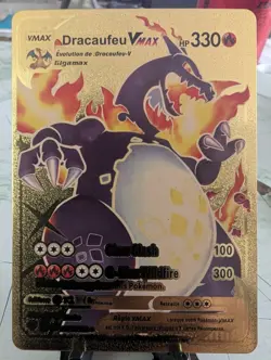 Pokemon CHARIZARD VMAX Gigantamax Gold Foil Fan Art Card SV107/SV122 HP330 - Image 1