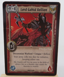 WARLORD Saga of the Storm CCG Character Card LORD GAHID RELLION 001/295 - Image 1