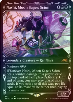 1 x Nashi, Moon Sage's Scion - Foil - Showcase - NEO - LP - MTG - JPL - Image 1
