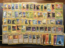 Pokemon Base Set Uncommon And Common Complete Set -WOTC Pokemon- EX/MP -70 Cards - Image 1