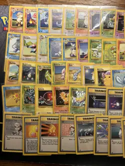 Pokemon Base Set Uncommon And Common Complete Set -WOTC Pokemon- EX/MP -70 Cards - Image 2