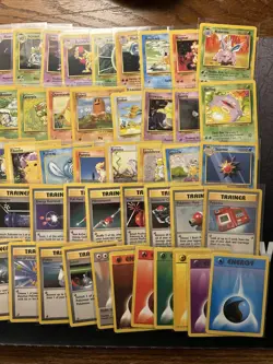 Pokemon Base Set Uncommon And Common Complete Set -WOTC Pokemon- EX/MP -70 Cards - Image 3