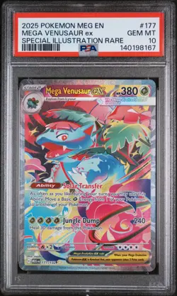2025 POKEMON MEG EN-MEGA EVOLUTION #177 MEGA VENUSAUR EX PSA 10 - Image 1