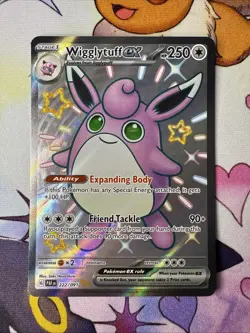 Wigglytuff EX 222/091 Shiny Ultra Rare Paldean Fates - Pokemon TCG - Image 1