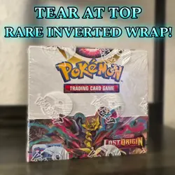 POKEMON LOST ORIGIN BOOSTER BOX: Rare Inverted Wrap But Tear at Top | SWSH TCG 820650860553 - Image 1