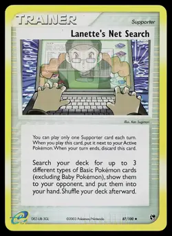 Pokemon Card - Lanette's Net Search Sandstorm 87/100 Uncommon Reverse Holo - Image 1
