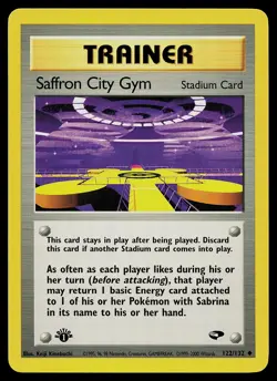 Pokemon Card - Saffron City Gym Gym Challenge 122/132 Uncommon 1st Edition - Image 1
