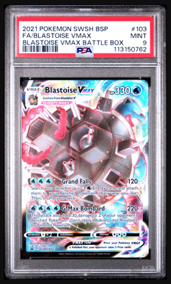 2021 POKEMON SWSH BLACK STAR PROMO #103 FULL ART/BLASTOISE VMAX - PSA 9 MINT - Image 1