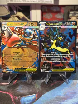 Pokemon 2025 Mega Evolution Mega Lucario EX 160/132 UR & RR 077/132 Near Mint - Image 1