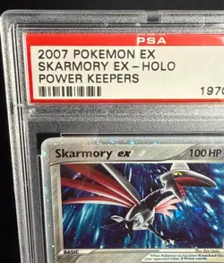 POKEMON 2007 SKARMORY EX-HOLO EX POWER KEEPERS #98 PSA 9 - EDGE SWIRL! - Image 3
