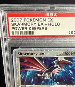 POKEMON 2007 SKARMORY EX-HOLO EX POWER KEEPERS #98 PSA 9 - EDGE SWIRL! - Image 4