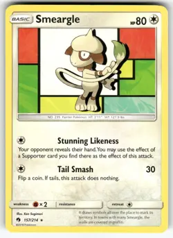 Smeargle SM - Lost Thunder Rare Pokemon Lightly played - Image 1
