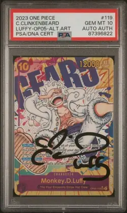 Colleen Clinkenbeard Signed 2023 One Piece Monkey D. Luffy Alt. Art OP05 PSA 10 - Image 1