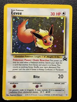 Eevee 11/53 Holo WoTC Promo SWIRL Pokemon Card HP - Image 1