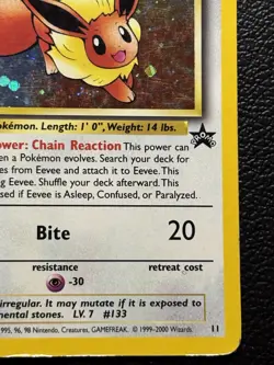 Eevee 11/53 Holo WoTC Promo SWIRL Pokemon Card HP - Image 5