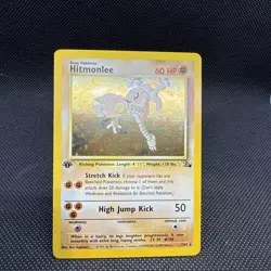 Pokemon Tcg WotC 1st Edition Fossil Rare Holo Hitmonlee 7/62 Foil Card - NM - Image 1