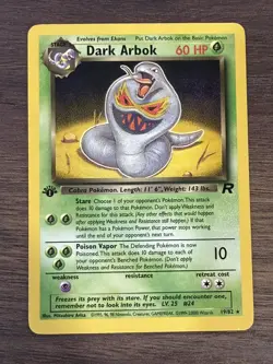 Pokemon Card - Dark Arbok Team Rocket 19/82 Rare 1st Edition - Image 1