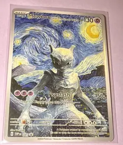 Pokemon Mewtwo Starry Night Van Gogh Beautiful Moon ACG Star Trading Card - NM - Image 1