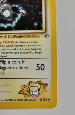 MP - Pokemon Holo Lt. Surge's Magneton 8/132 - Gym Heroes Unlimited - Image 3