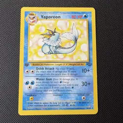 Pokemon TCG Vaporeon 1st Edition Jungle 28/64 Regular Rare Non Holo NM - Image 1