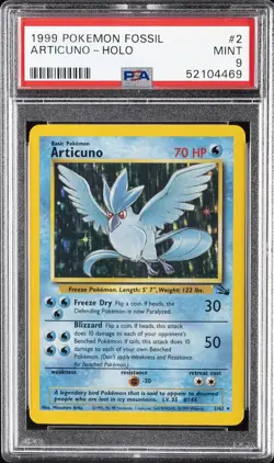 1999 POKEMON FOSSIL #2 ARTICUNO-HOLO PSA 9 - Image 1