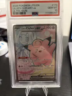 2025 POKEMON JTG EN-JOURNEY TOGETHER ULTRA RARE #173 LILLIE'S CLEFAIRY EX PSA 10 - Image 1