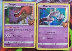 🎃 Gengar & Mewtwo Trick or Trade Holo Rare Set Pokemon TCG - Image 1